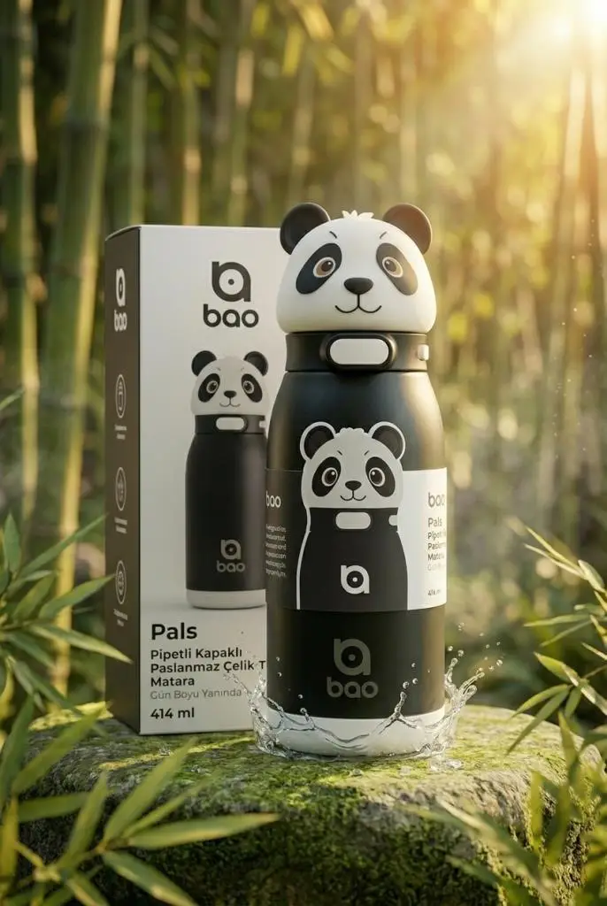 Bao Pals Pipetli Kapaklı Paslanmaz Çelik Termos Matara 414 ml WS203