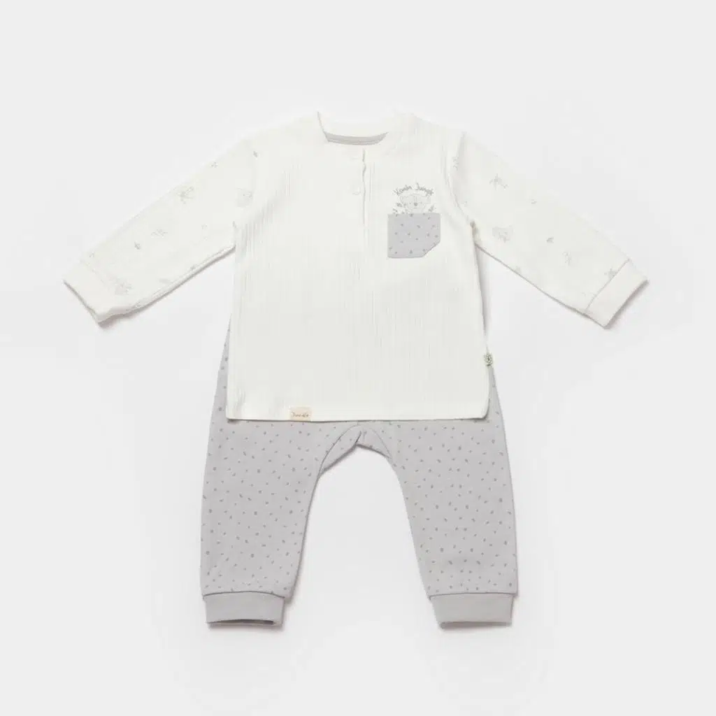 Biorganic 59776 Koala Jungle Sweatshirt And Trousers - Gray